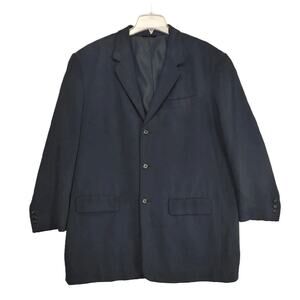 AXIS Men's XL Navy Blue Silk Blazer Jacket 3-Button Sports Coat Formal Classic